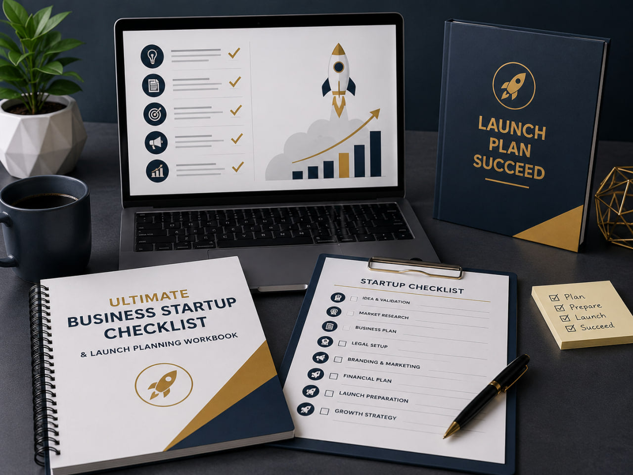 Ultimate Business Startup Checklist & Launch Planning Workbook (Digital PDF)